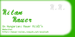 milan mauer business card